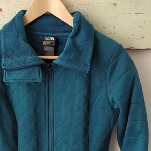 THE NORTH FACE I Blue-Green Quilted Velour Lined Mid-Weight Jacket Coat, S